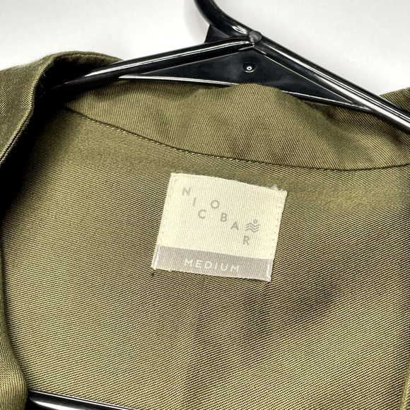 Nicobar Women's Military Utility Green Shirt Jacket Tencel Size Medium Chic - Picture 3 of 12